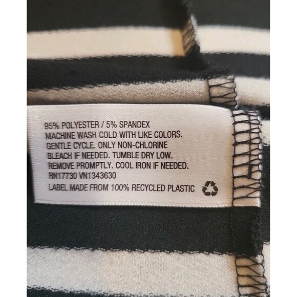 A New Day Womens Black White Striped Sleeveless Tank Dress Large Racerback Beach - Picture 9 of 9